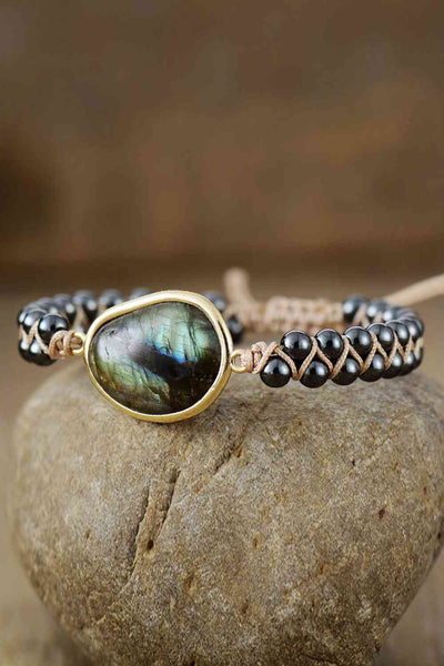 Handcrafted Genuine Gemstone Stretch Bracelet - Adjustable Natural Stone Beads