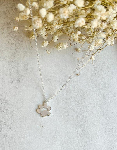 Sterling Silver Paw Print Memory Necklace - Cherish Your Pet Forever