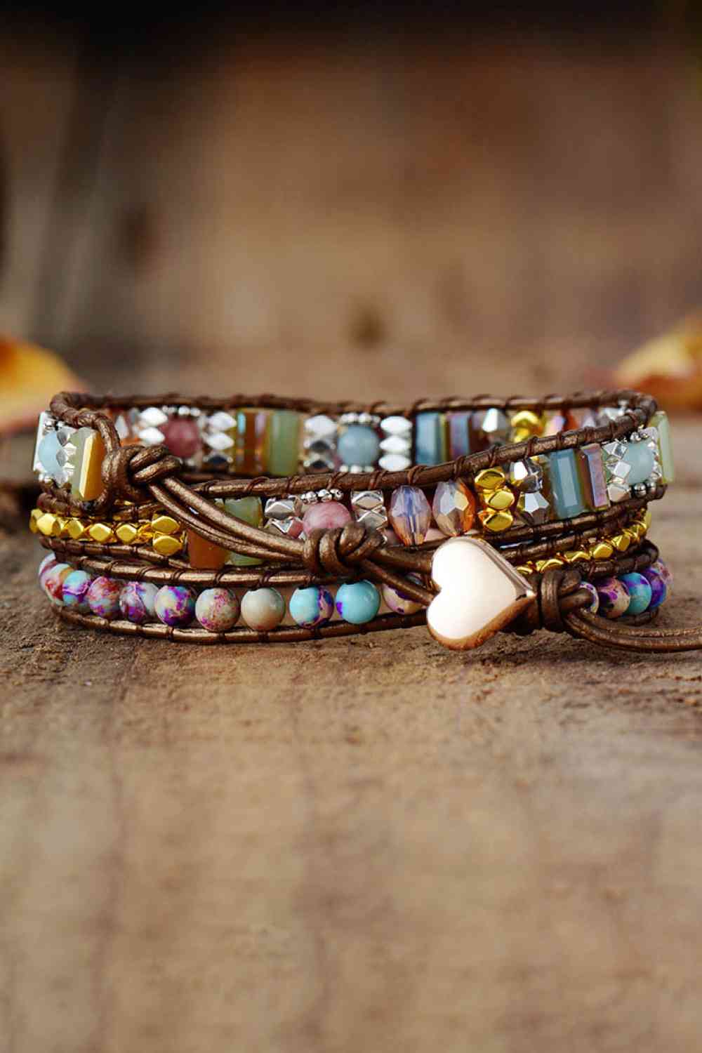 Healing Natural Stone Statement Bracelet - Artisan Handcrafted