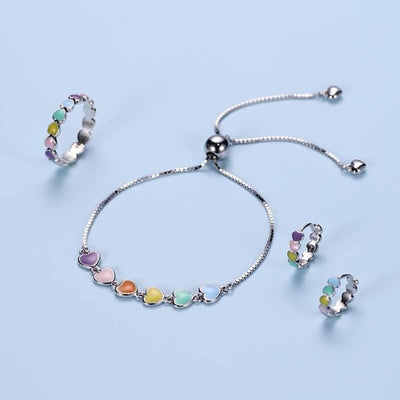 925 Sterling Silver Paw Print Charm Bracelet - Adjustable Pet Memorial Jewelry