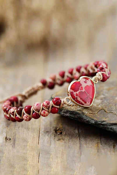 Handcrafted Heart Chakra Natural Stone Bracelet