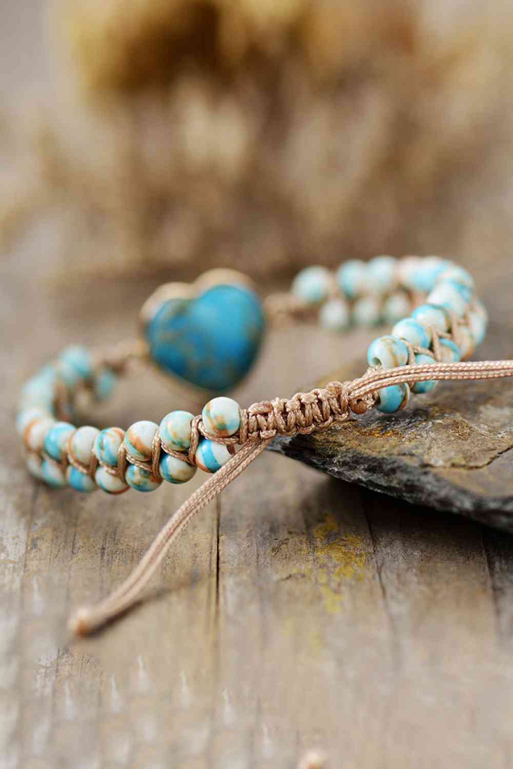 Handcrafted Heart Chakra Natural Stone Bracelet