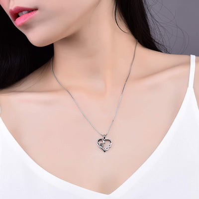 Infinity Heart Paw Print Sterling Silver Necklace - Pet Memorial Jewelry