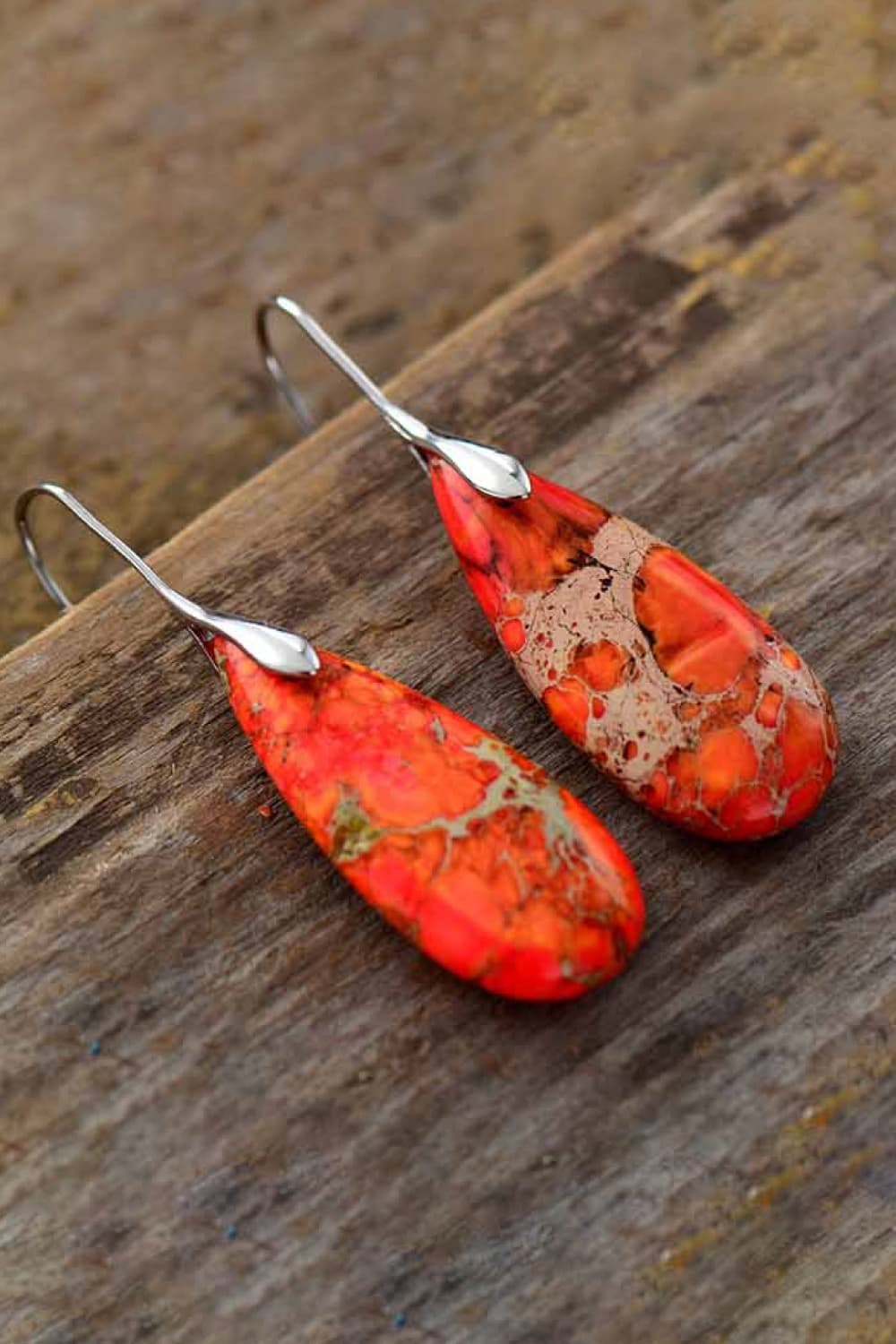 Vintage-Inspired Natural Stone Drop Earrings in 14K Gold & Platinum