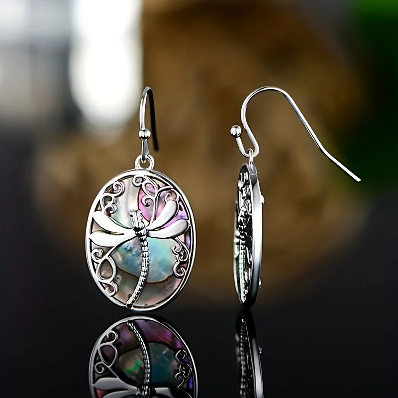 Abalone Shell Dragonfly Earrings – Symbol of Renewal & Grace