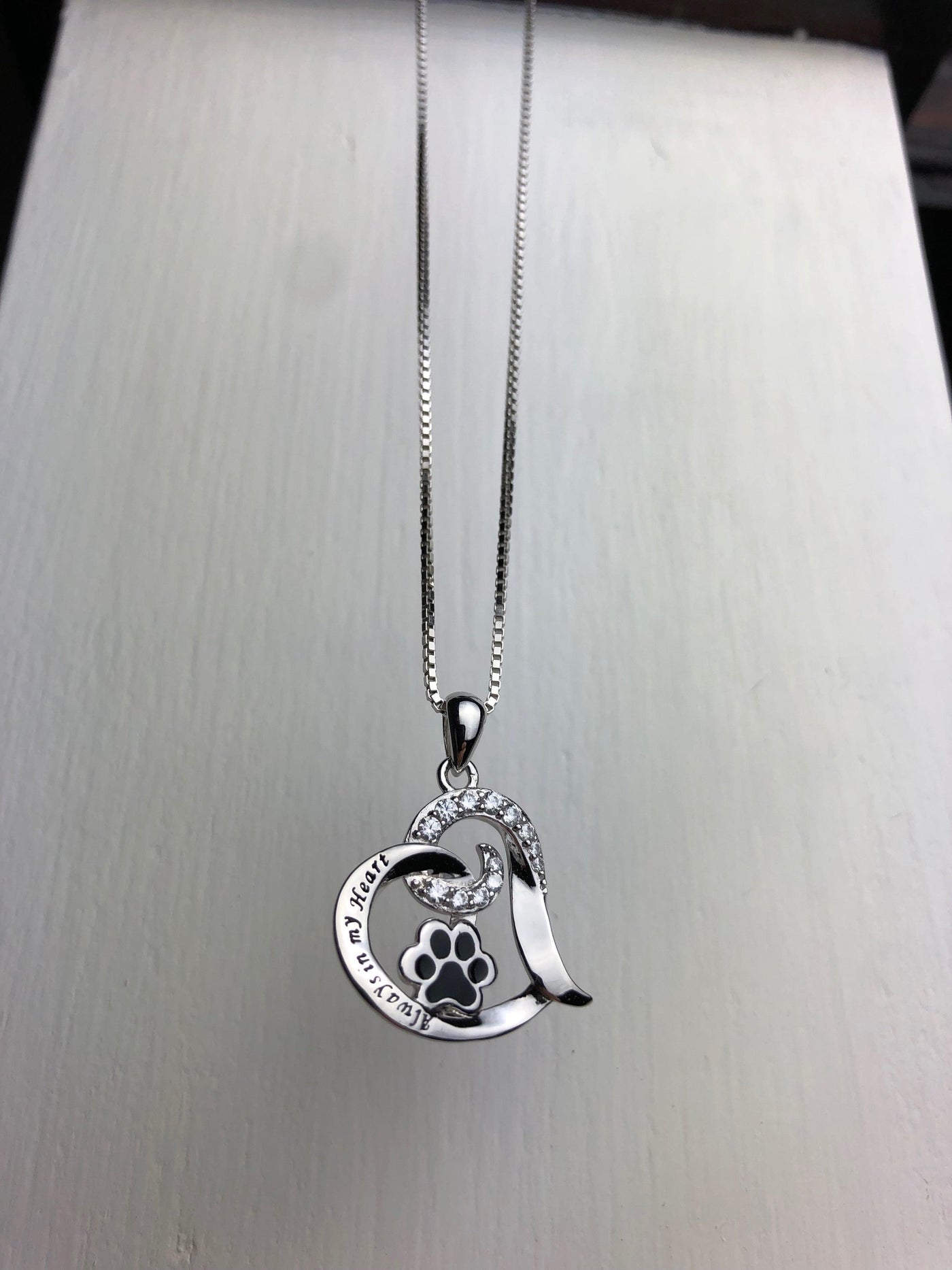 Sterling Silver Pet Memorial Heart Necklace - Forever By My Side