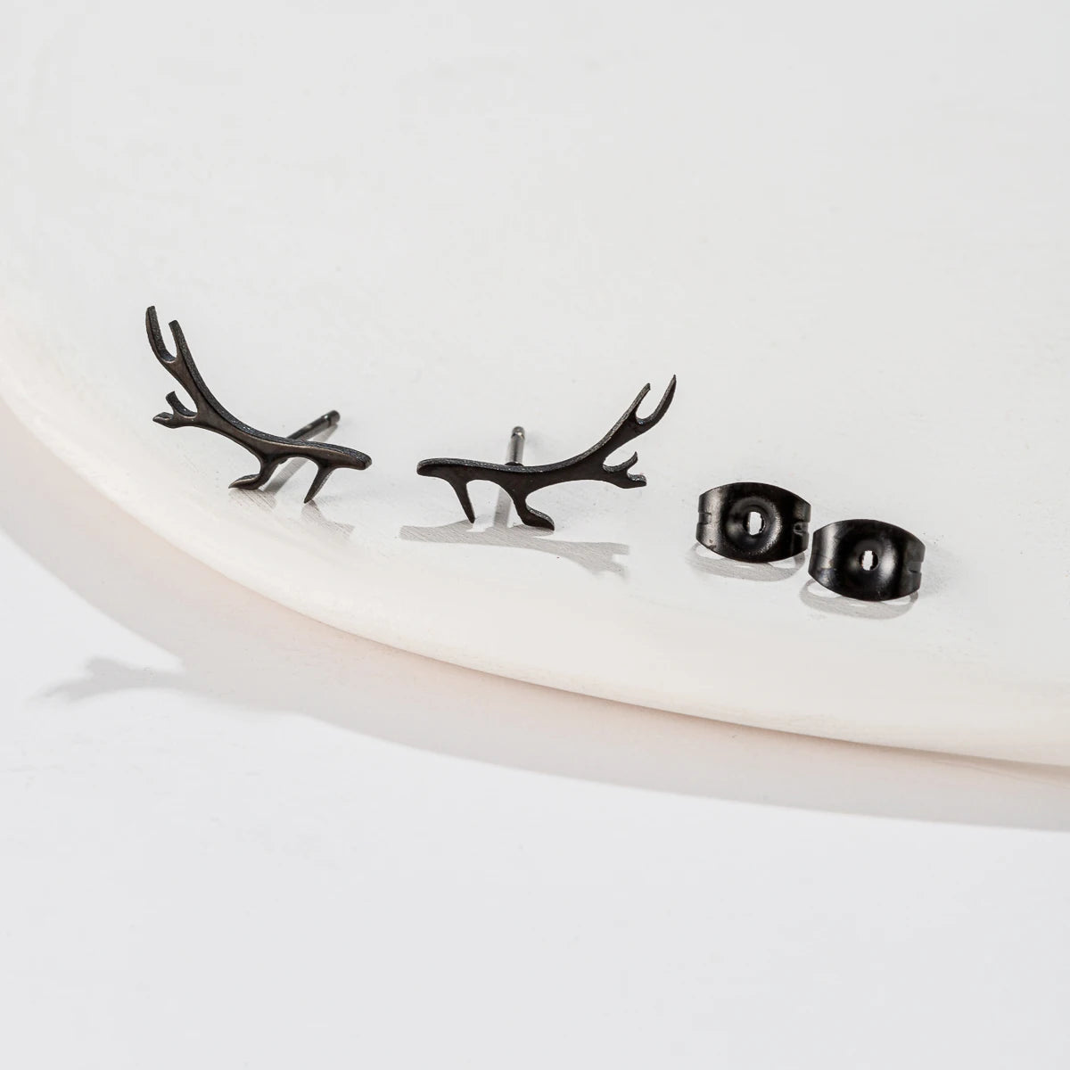 1 Pair Trendy Cute Deer Horn Stud Earrings Stainless Steel Antler Earing for Women Small Animal Earings Fashion Jewelry Xmas