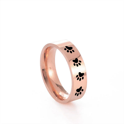 Forever Paw Print Memorial Ring - Sterling Steel Pet Loss Comfort Jewelry
