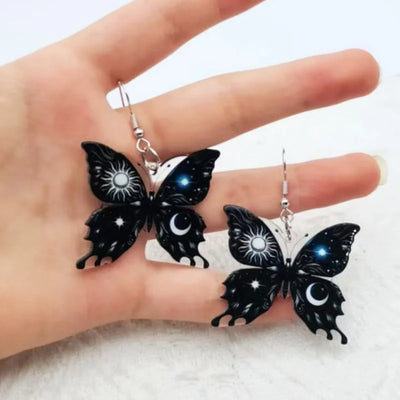 1 pair of acrylic sun moon butterfly earrings, women's earrings, the best choice for gifts