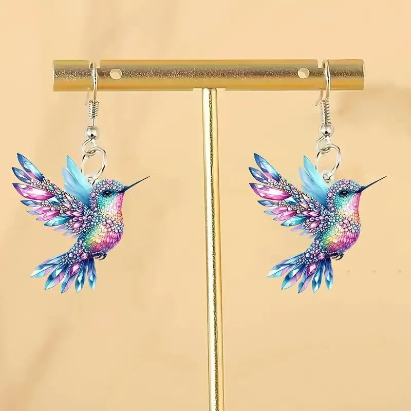 Simple Fashion Hummingbird Dangle Earrings for Women Cute Animal Earring Statement Party Jewelry Gifts