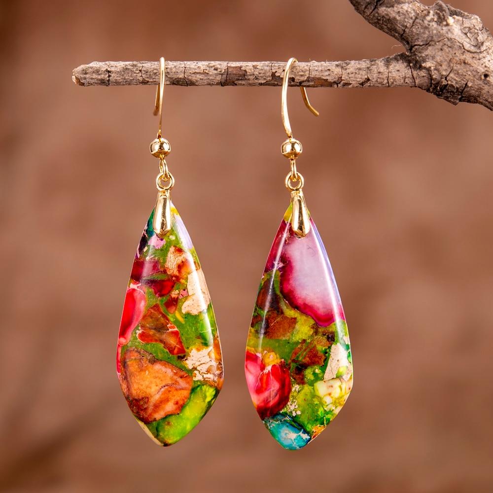 Intense Jasper Teardrop Earrings