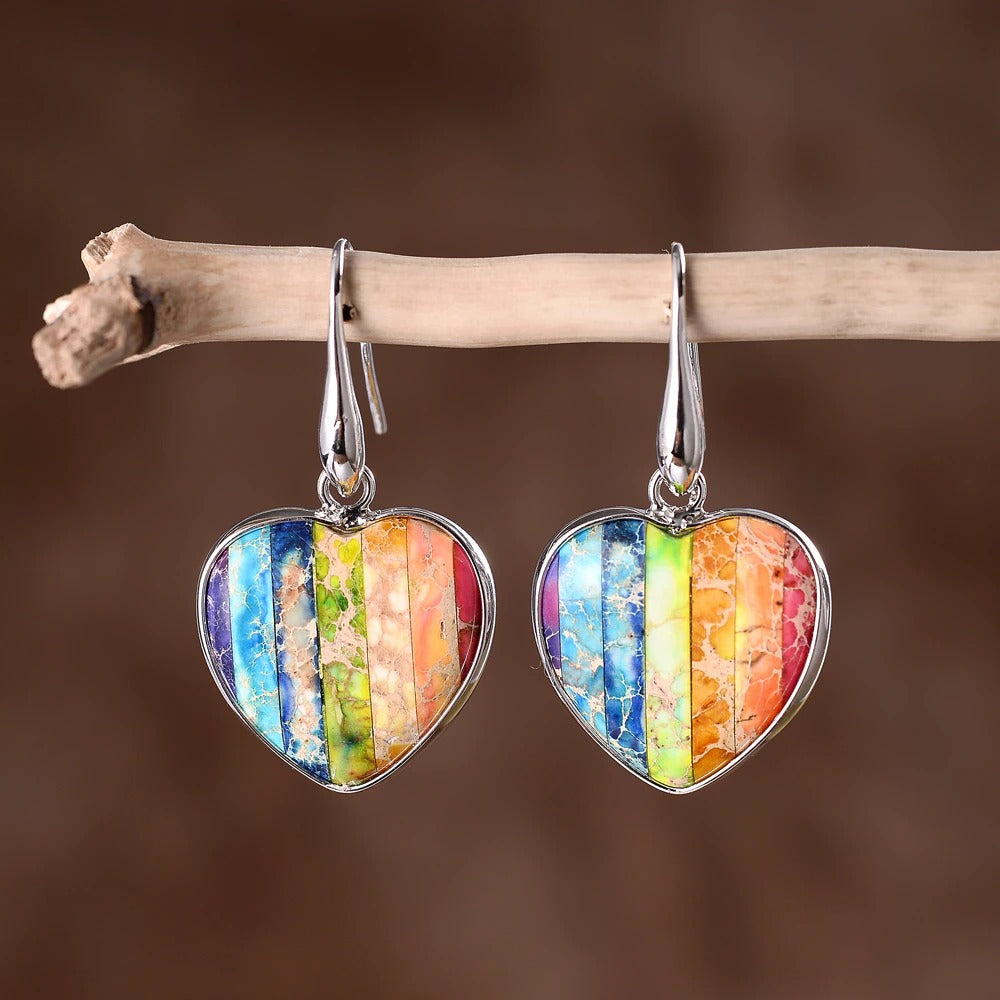 Imperial Jasper Rainbow Earrings