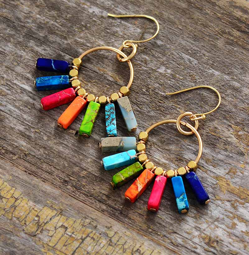 Colorful Chakra Drop Earrings