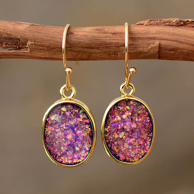 Druzy Opal Dangle Earrings