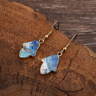 Imperial Jasper Hamsa Earrings