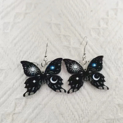 1 pair of acrylic sun moon butterfly earrings, women's earrings, the best choice for gifts