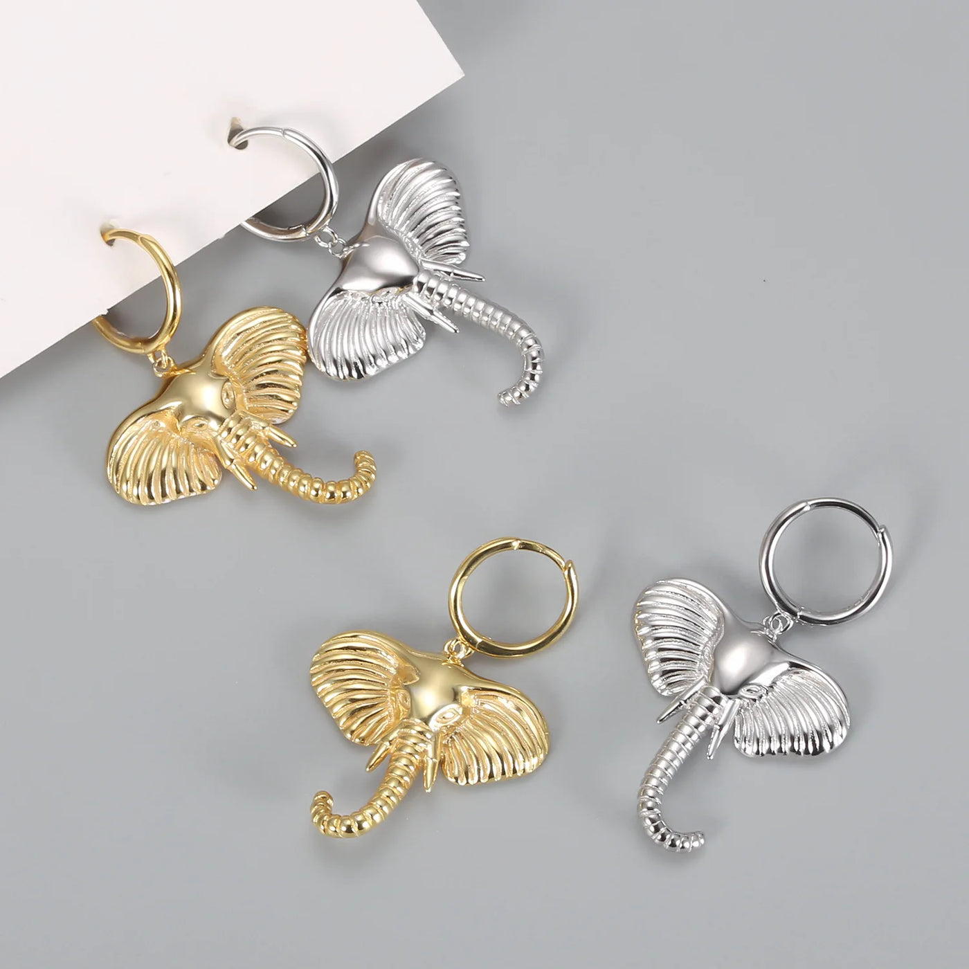 Cute Small Animal Elephant Stainless Steel Ear Buckle Hoop Earrings For Women Female Pendant Earrings 2022 Trend Fashion Jewelry