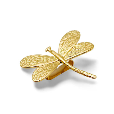 Adjustable Golden Dragonfly Ring – Symbol of Strength, Light & Renewal