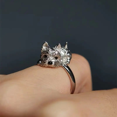 Heirloom Silver Dachshund Wrap Ring - Adjustable Statement Band for Dog Lovers