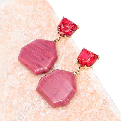 Emperor Rhodochrosite Dangle Earrings