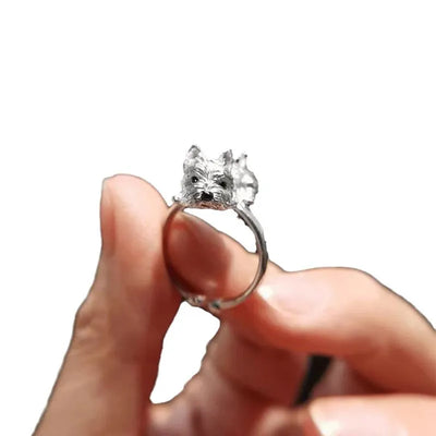 Heirloom Silver Dachshund Wrap Ring - Adjustable Statement Band for Dog Lovers