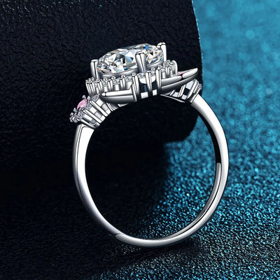 Sparkling CZ Cat Ring - Adjustable Sterling Silver Statement Band