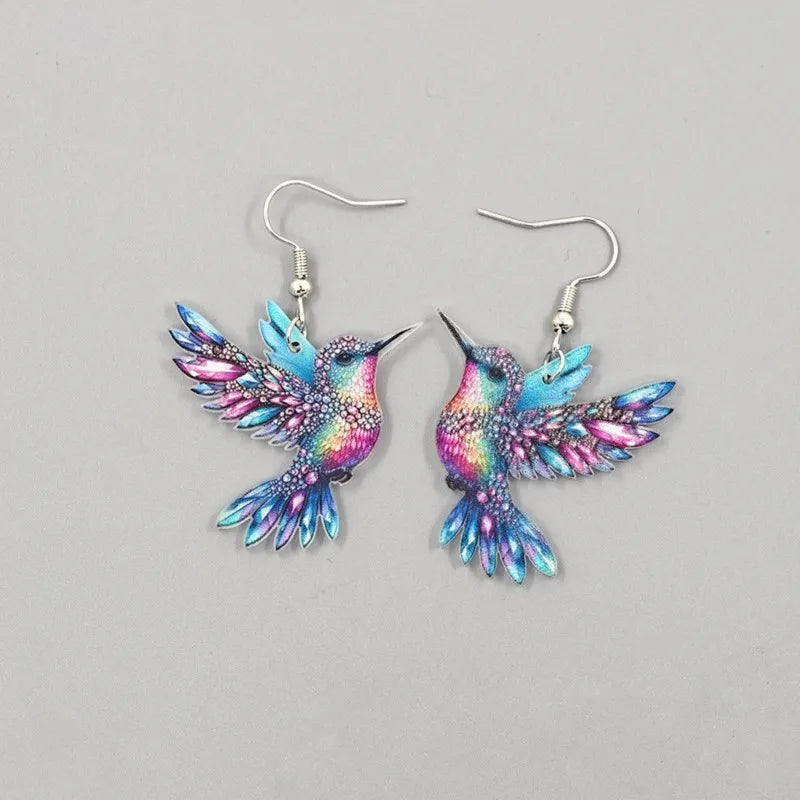Simple Fashion Hummingbird Dangle Earrings for Women Cute Animal Earring Statement Party Jewelry Gifts