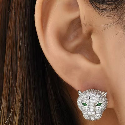 Korea New Design Fashion Jewelry Exquisite Copper Set Zircon Colorful Animal Leopard Earrings Luxury Women's Gala Party earrings