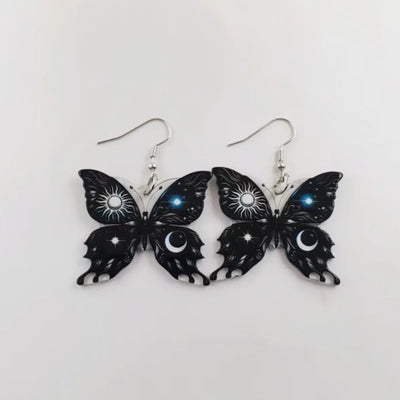 1 pair of acrylic sun moon butterfly earrings, women's earrings, the best choice for gifts