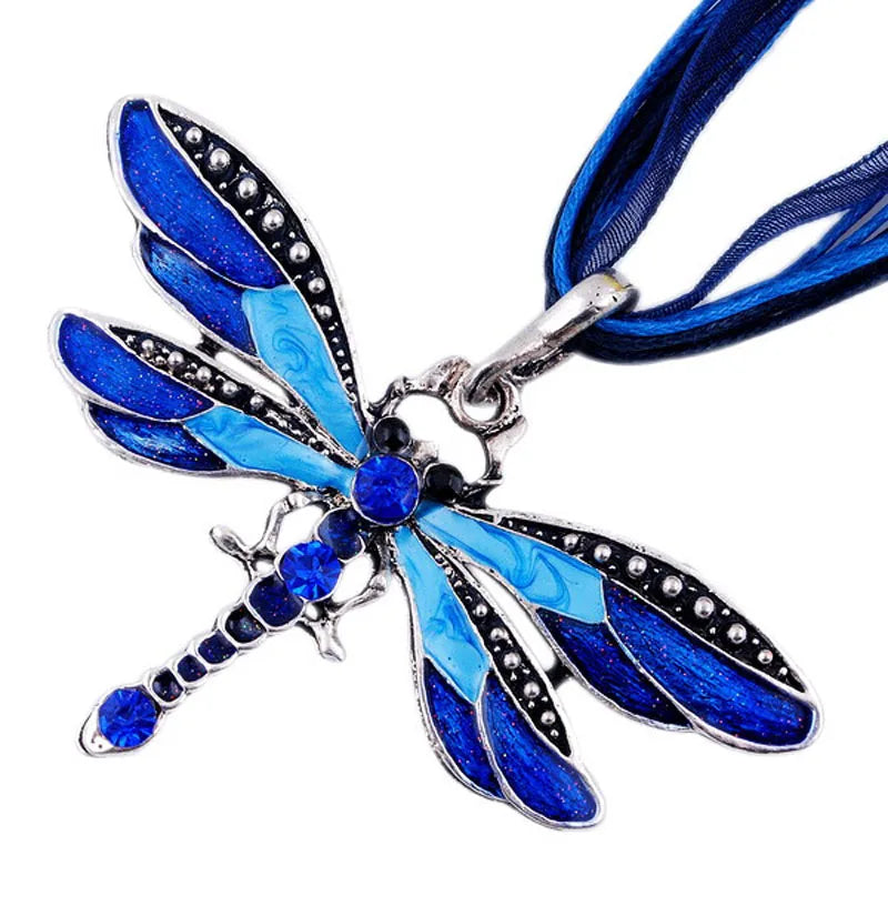 Sumeng SUMENG New ParagraphWomen Crystal Dragonfly Ribbon Casual Pendant ...