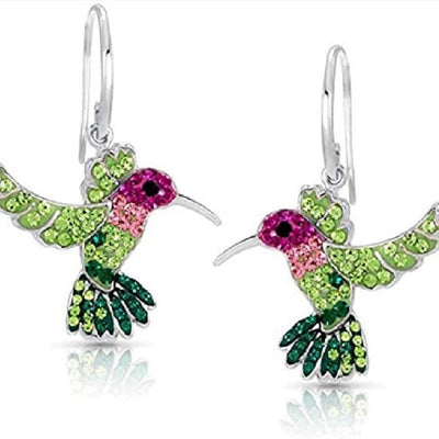 Colorful Hummingbird Sparkle Earrings
