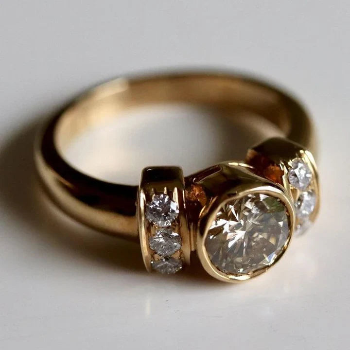 Vena Amoris Gold and Champagne Diamond Ring