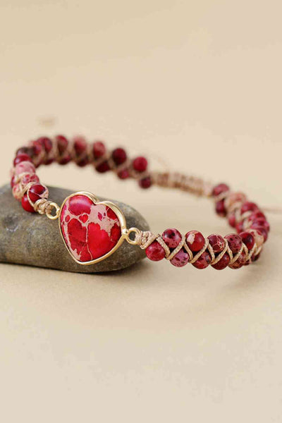 Handcrafted Heart Chakra Natural Stone Bracelet