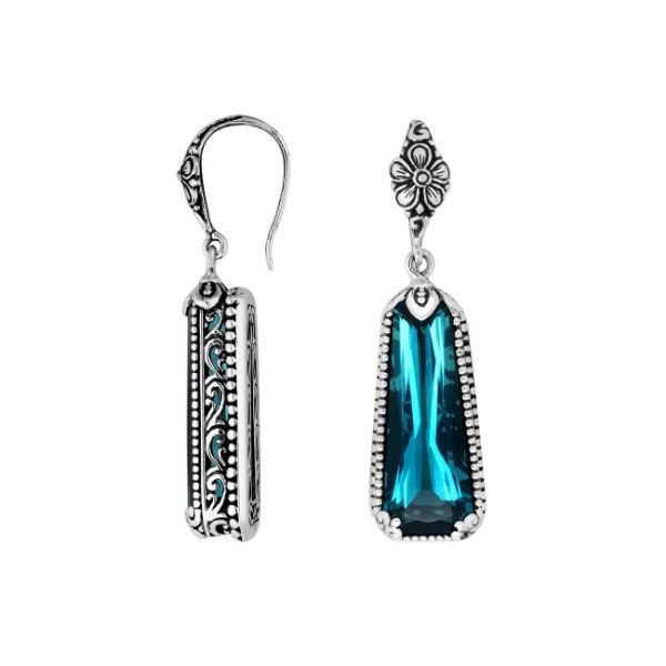 Vintage Blue Rectangular Chromatic Earrings